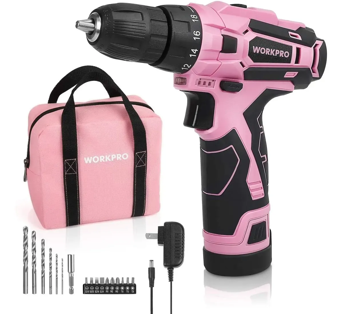 Caja de 10 piezas: Taladro Inalámbrico Rosa